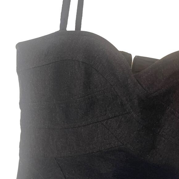 Nanette Lepore Y2k Women's Size 8 Dark Grey Corset Gothic Top - Picture 4 of 11